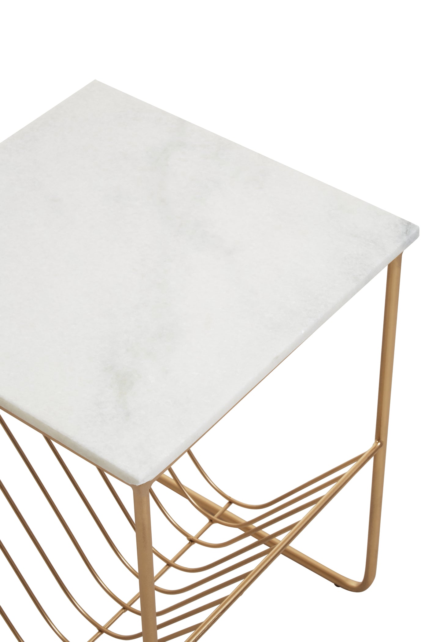 Norfolk Luxury Mandoli White Marble Rack Side Table