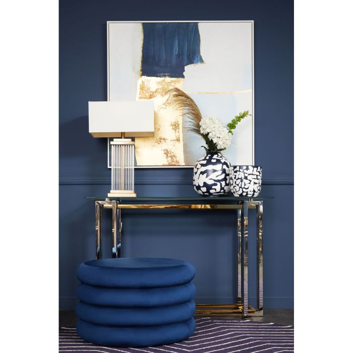 Norfolk Luxury Hartford Midnight Blue Round Stool