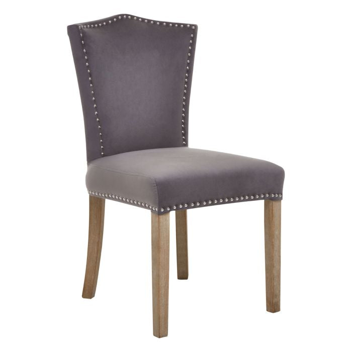 Norfolk Luxury Kensington Townhouse Grey Velvet Dining Chair