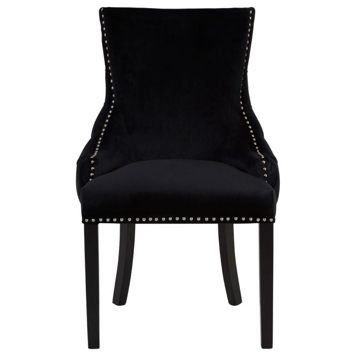 Norfolk Luxury Black Velvet Dining Chair