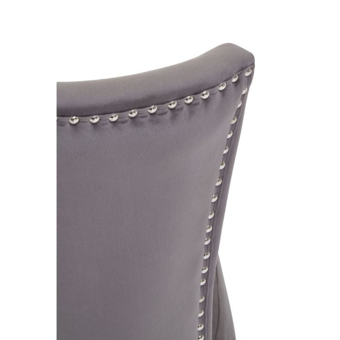 Norfolk Luxury Kensington Townhouse Grey Velvet Dining Chair