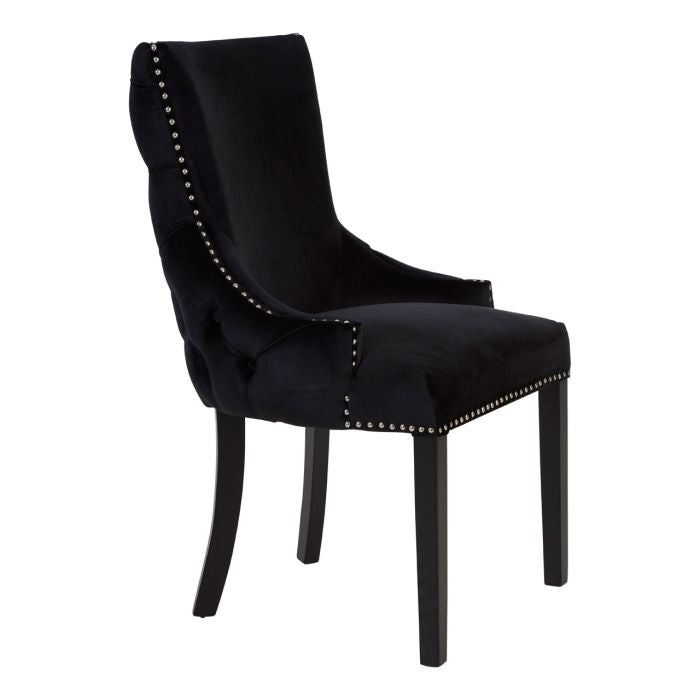 Norfolk Luxury Black Velvet Dining Chair