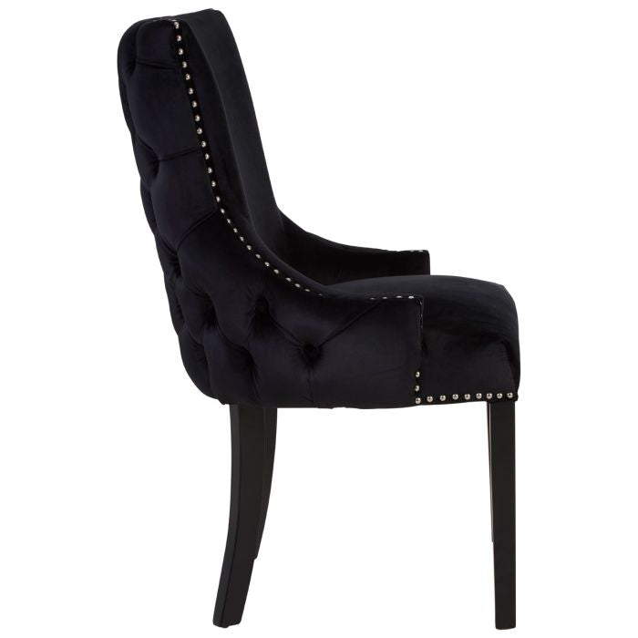 Norfolk Luxury Black Velvet Dining Chair