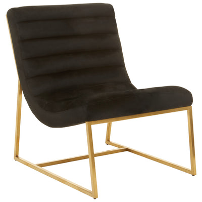 Norfolk Luxury Vogue Black Velvet Cocktail Chair