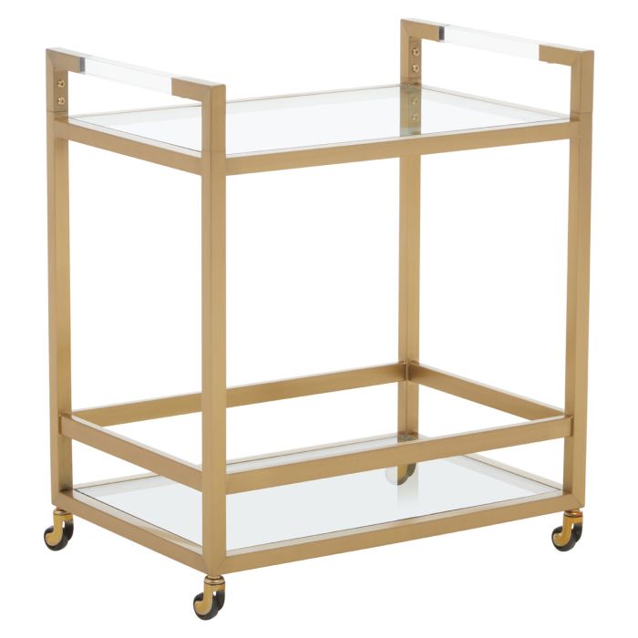 Norfolk Luxury Vogue Matte Gold 2 Tier Butler Trolley