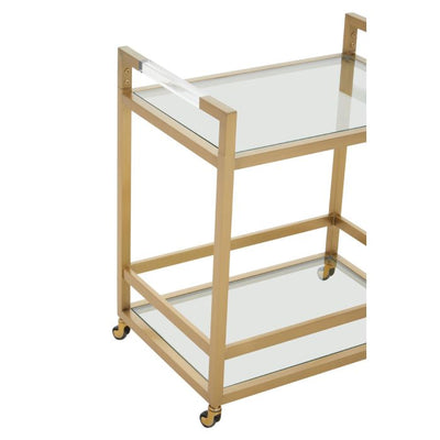 Norfolk Luxury Vogue Matte Gold 2 Tier Butler Trolley