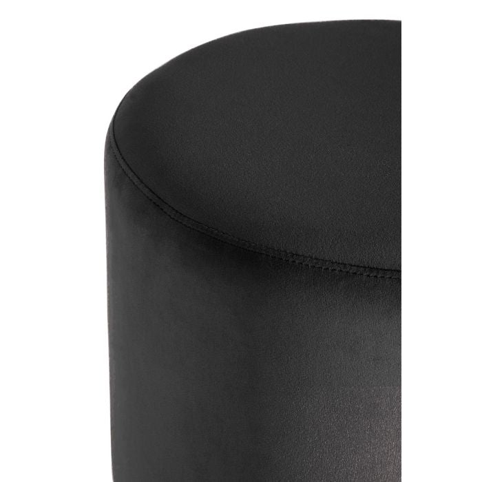 Norfolk Luxury Vogue Black Velvet Round Stool