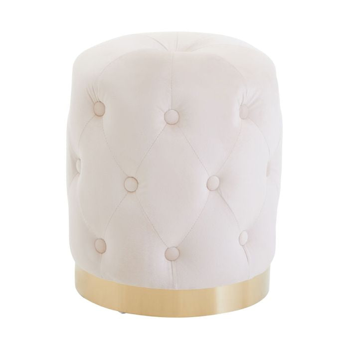 Norfolk Luxury Stone Grey Velvet Button Stool