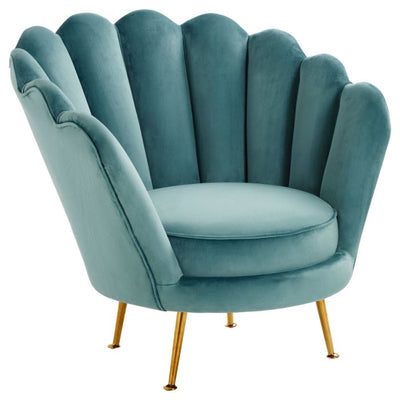 Norfolk Luxury Ovala Blue Scalloped Chair