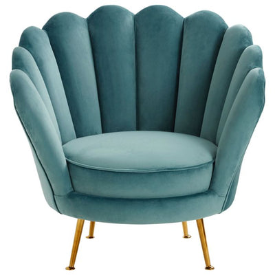 Norfolk Luxury Ovala Blue Scalloped Chair