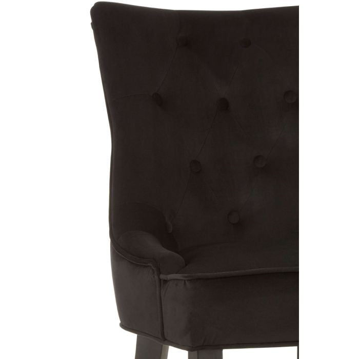 Norfolk Luxury Daxton Black Velvet Buttoned Dining Chair