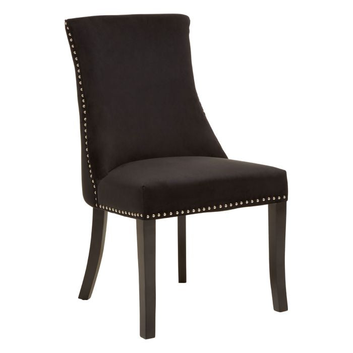 Norfolk Luxury Kensington Townhouse Black Velvet Dining Chair