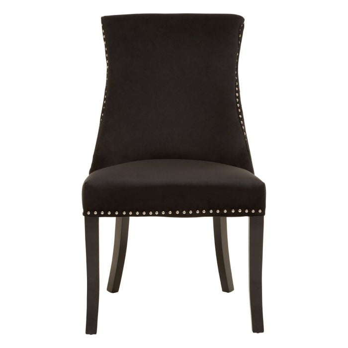 Norfolk Luxury Kensington Townhouse Black Velvet Dining Chair