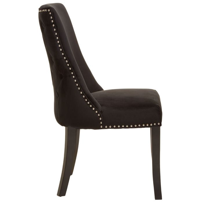 Norfolk Luxury Kensington Townhouse Black Velvet Dining Chair