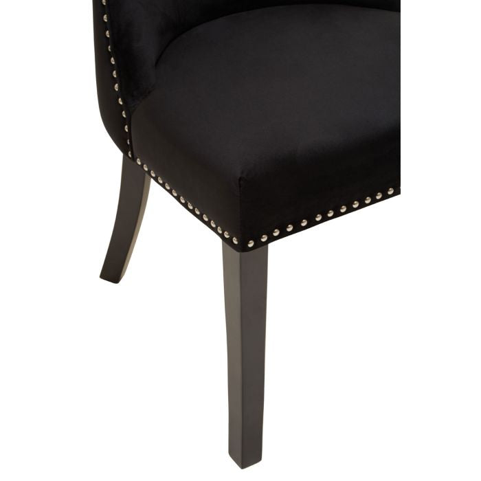 Norfolk Luxury Kensington Townhouse Black Velvet Dining Chair