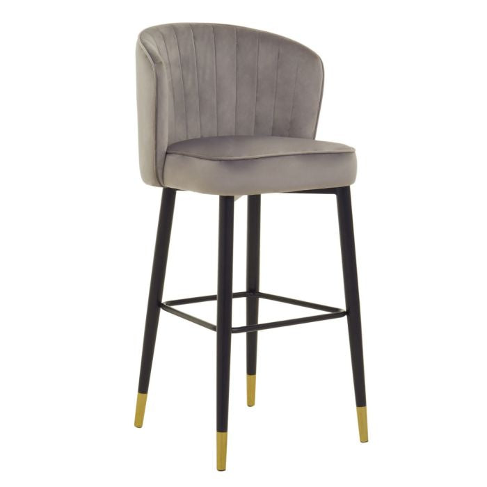 Norfolk Luxury Vieste Grey Velvet Bar Chair