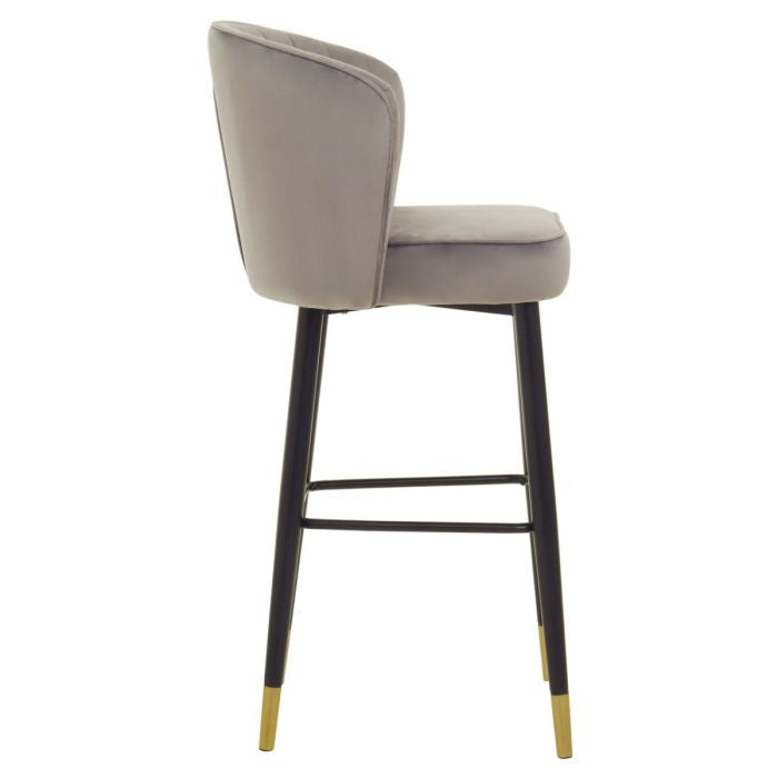 Norfolk Luxury Vieste Grey Velvet Bar Chair