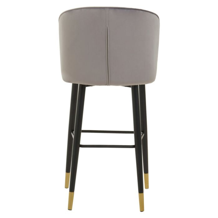 Norfolk Luxury Vieste Grey Velvet Bar Chair