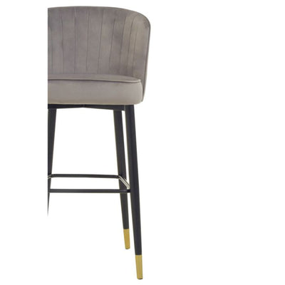 Norfolk Luxury Vieste Grey Velvet Bar Chair