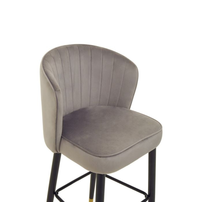 Norfolk Luxury Vieste Grey Velvet Bar Chair