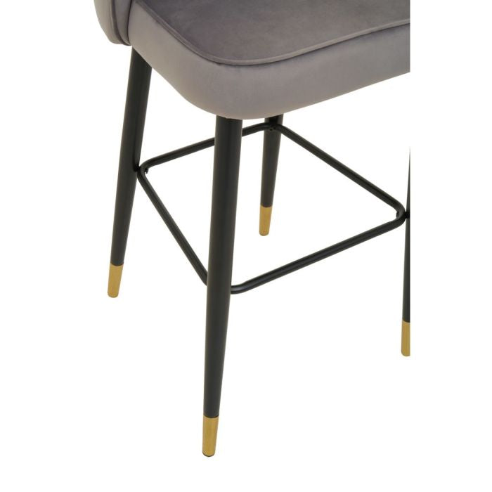 Norfolk Luxury Vieste Grey Velvet Bar Chair