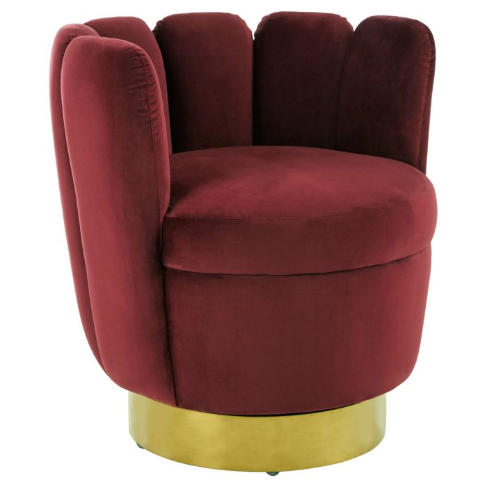 Norfolk Luxury Beauty Occasional Wine Velvet Chair