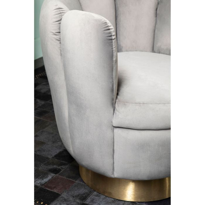 Norfolk Luxury Beauly Occasional Grey Velvet Chair