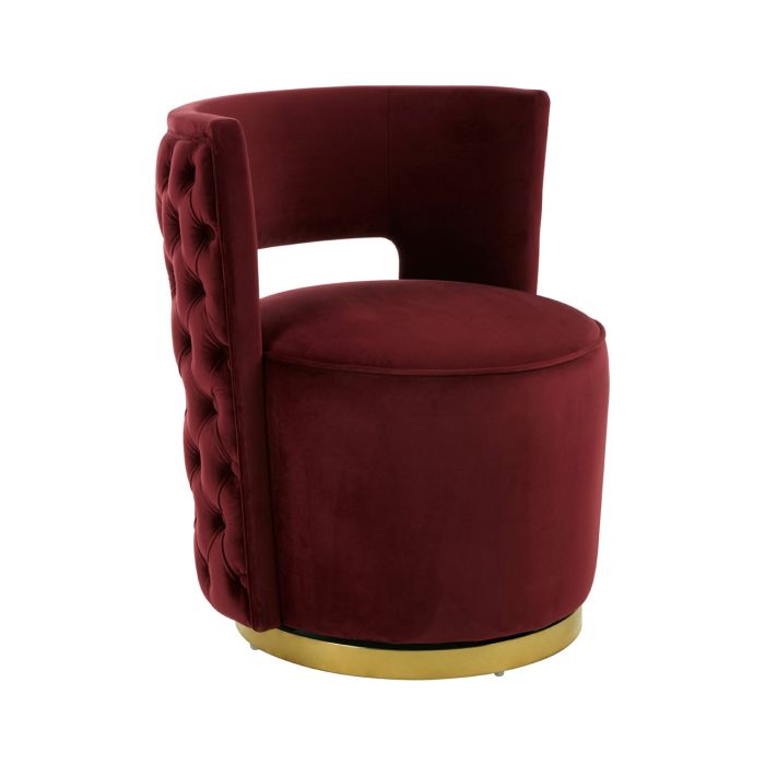 Norfolk Luxury Bola Wine Velvet Chair