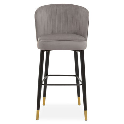 Norfolk Luxury Vieste Grey Velvet Bar Chair