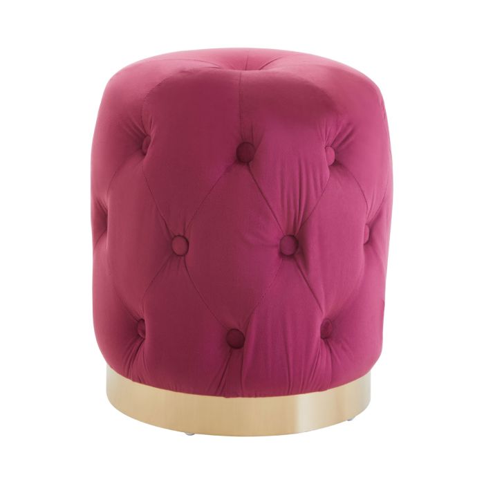 Norfolk Luxury Pink Velvet Button Stool