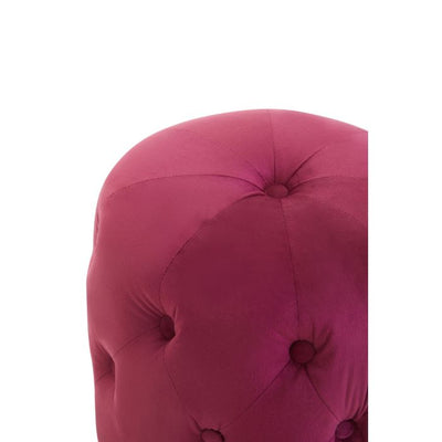 Norfolk Luxury Pink Velvet Button Stool