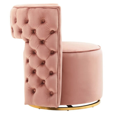 Norfolk Luxury Pink Velvet Swivel Chair