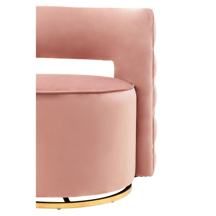 Norfolk Luxury Pink Velvet Swivel Chair