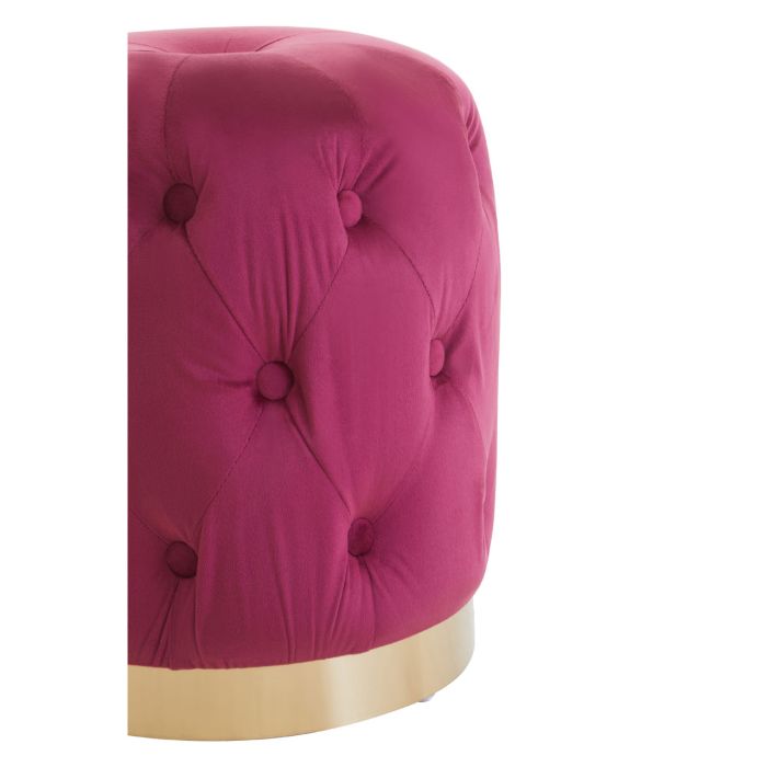 Norfolk Luxury Pink Velvet Button Stool