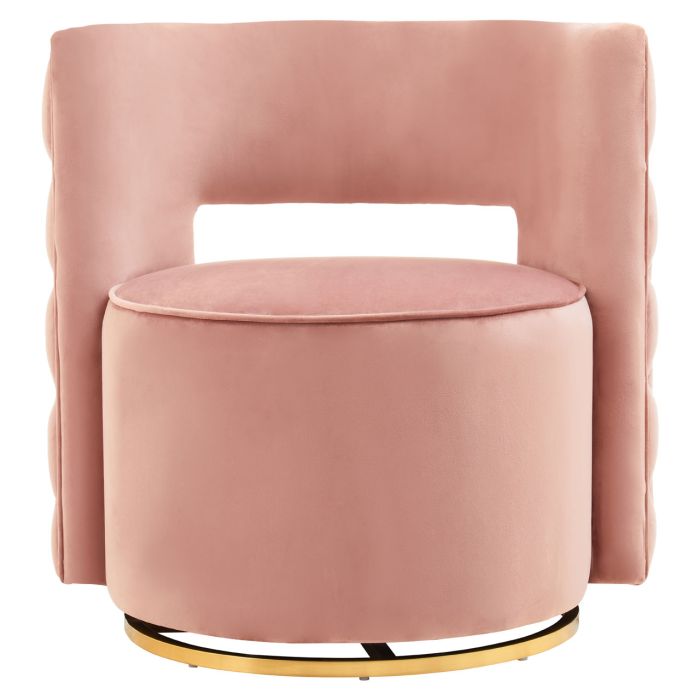 Norfolk Luxury Pink Velvet Swivel Chair